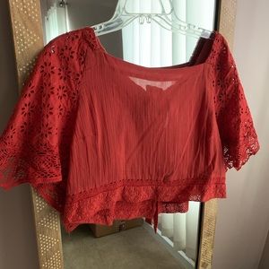 Free People crop shirt with open back